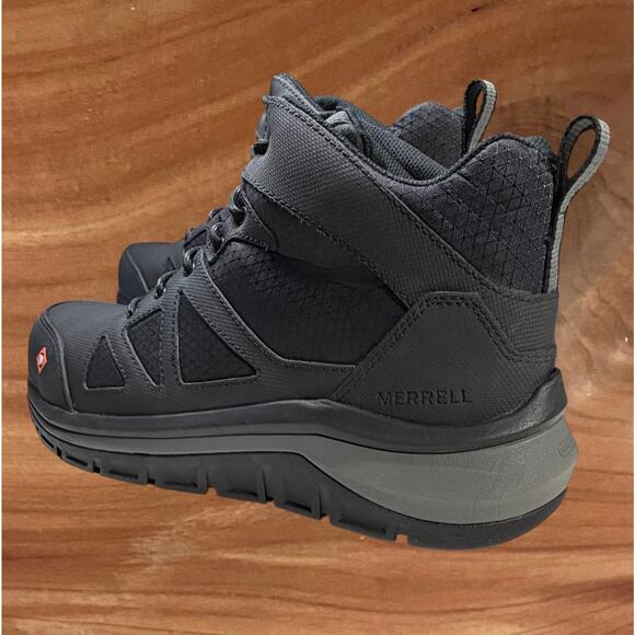 Merrell — Fullbench Speed Mid Safety Work Boots Black Mens 11M EH ASTM J003319 main image 12